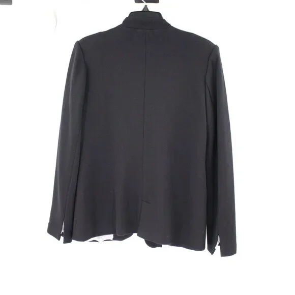 NWT Gibson Blazer Women's large Notch Collar One Button Black Cotton Blend work - Picture 3 of 12